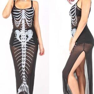 Iron fist bone deep mesh maxi dress